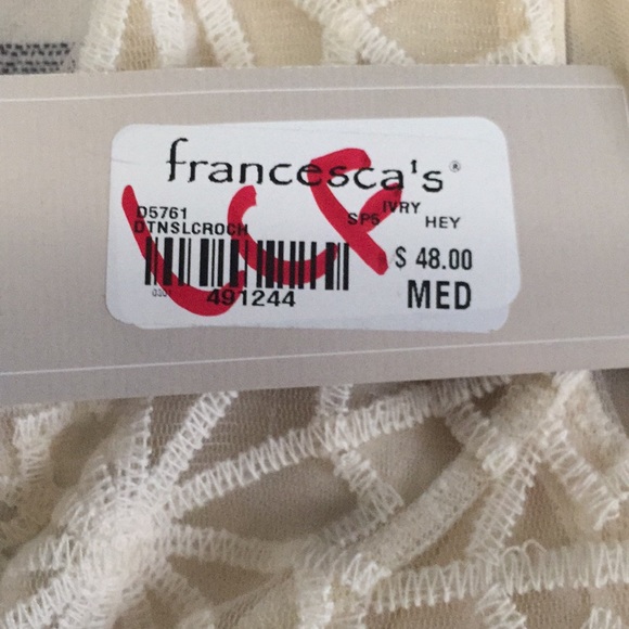 Francesca’s High Low Dress in Cream, Size M - Picture 5 of 5